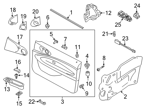 2013 Mini Cooper Paceman Interior Trim - Door Axial Securing Clip Diagram for 52207115704