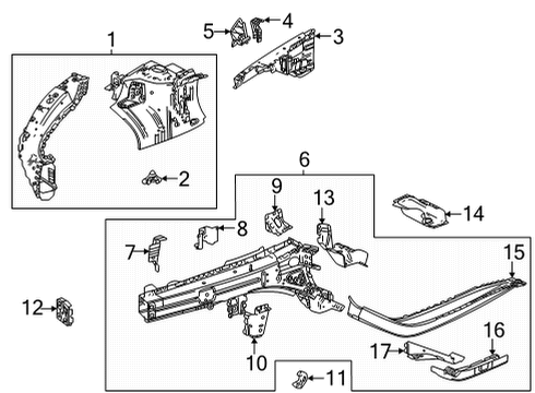 2021 Buick Encore GX Structural Components & Rails Upper Rail Rivet Diagram for 11561334