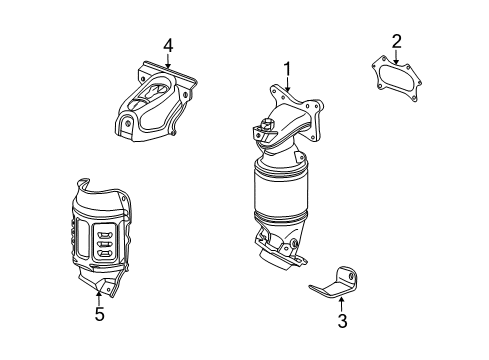 2014 Acura TSX Exhaust Manifold Stay, Converter Diagram for 11941-R40-A00