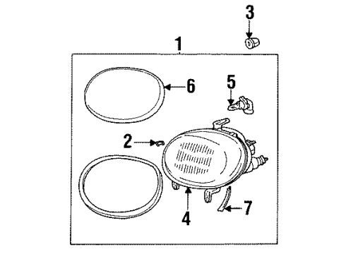 1999 Toyota Celica Headlamps Driver Side Headlamp Sub-Assembly, Type 2 Diagram for 81014-20071