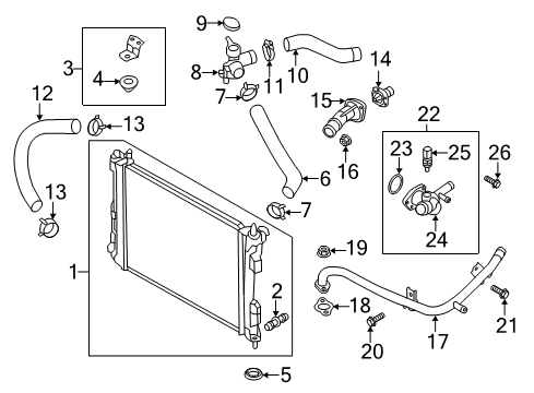 2013 Hyundai Accent Radiator & Components Bracket Assembly-Radiator Mounting, Upper Diagram for 25333-1R000