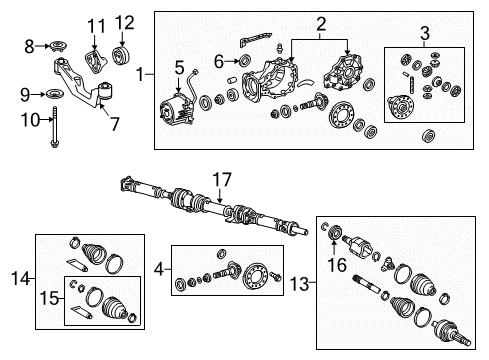 2017 Lexus RX350 Axle & Differential - Rear Shaft Assembly, PROPELLE Diagram for 37100-48050