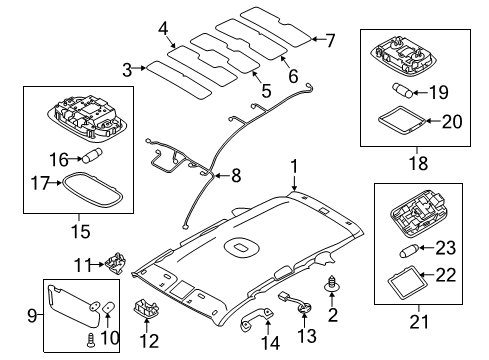 2015 Kia Sorento Interior Trim - Roof Lamp Assembly-Rear Map LH Diagram for 928702P500H9
