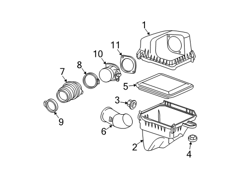 2006 Chevrolet Equinox Powertrain Control Cover-Air Cleaner Housing Diagram for 25789229