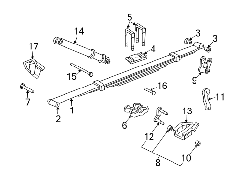 1999 Dodge Ram 3500 Van Rear Suspension Spring-Rear-1800 Diagram for 4228429