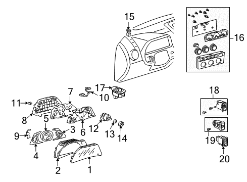 2004 Lexus IS300 Instruments & Gauges TACHOMETER, Engine Diagram for 83881-53431