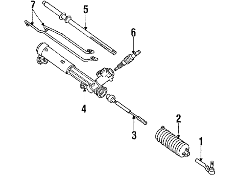 1989 Pontiac 6000 P/S Pump & Hoses, Steering Gear & Linkage Gear Kit-Steering(Rack & Pinion)(Prtl)(Remanufacture) Diagram for 26024880