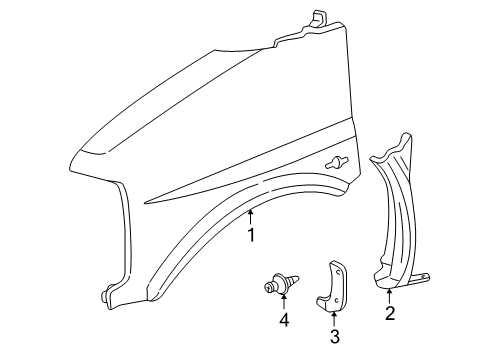 1996 Chevrolet P30 Fender & Components, Exterior Trim Extension Diagram for 25937755