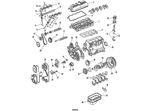 1989 Plymouth Colt Engine & Trans Mounting SPROCKET C/SHFT Timing Bel Diagram for MD080711