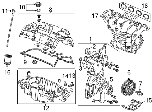 2019 Acura TLX Intake Manifold O-Ring, 12.6X2.4 Diagram for 91305-5A2-A01