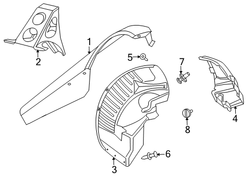 2010 Dodge Viper Fender & Components Shield-Splash Diagram for 4865491AC