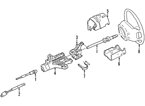 2001 Ford Explorer Steering Column & Wheel, Steering Gear & Linkage Steering Wheel Diagram for F87Z-3600-FAC