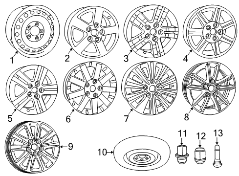 2011 Dodge Grand Caravan Wheels Steel Wheel Diagram for 4721567AC