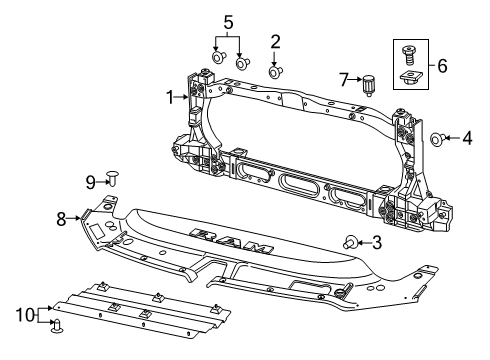 2019 Ram 1500 Radiator Support Screw-HEXAGON Diagram for 68222840AA