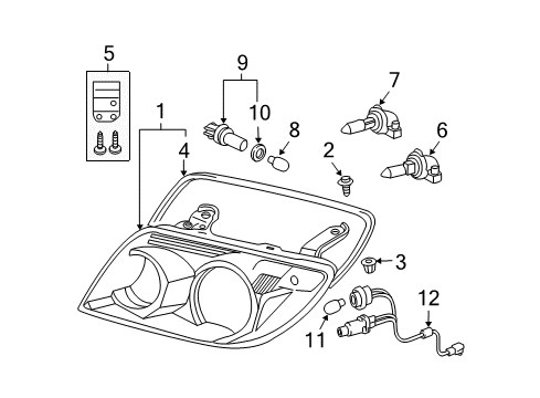 2003 Toyota 4Runner Bulbs Composite Headlamp Diagram for 81170-35400