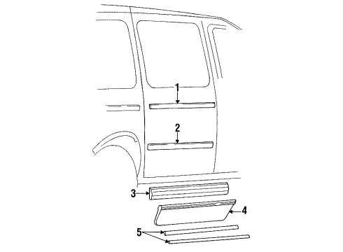 1995 Dodge Grand Caravan Exterior Trim - Side Loading Door APPLIQUE-Sliding Door Diagram for 5012235AA