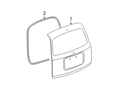 2006 Chevrolet HHR Gate & Hardware Weatherstrip Diagram for 15862172