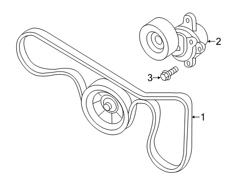 2020 Nissan Pathfinder Belts & Pulleys TENSIONER Assembly Auto Diagram for 11955-9DJ0A