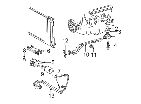 1994 Chevrolet S10 Oil Cooler Filter Asm-Oil (W/ Adapter) Diagram for 12551416