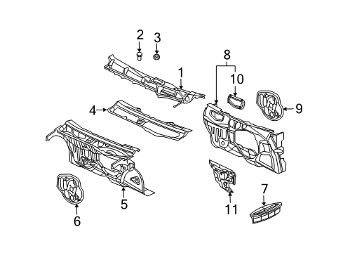 2003 Saturn Ion Cowl Weatherstrip Asm-Front Side Door Rear & Rear Side Door Front Diagram for 25806611