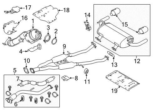 2017 Infiniti Q60 Exhaust Components Gusset-Container Diagram for 20817-4HK1B