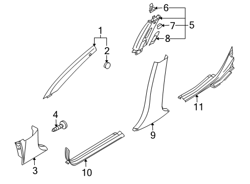 2006 Kia Amanti Interior Trim - Pillars, Rocker & Floor Trim Assembly-Front Pillar Diagram for 858203F010NF