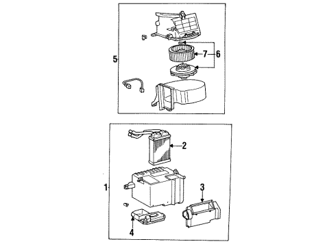 1996 Toyota Corolla Heater Core & Control Valve Control Valve Diagram for 87240-12260