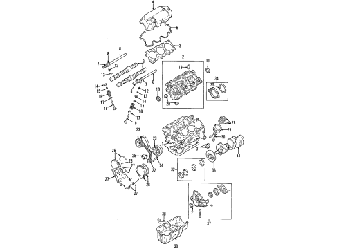 1999 Plymouth Grand Voyager Engine Parts, Mounts, Cylinder Head & Valves, Camshaft & Timing, Oil Pan, Oil Pump, Crankshaft & Bearings, Pistons, Rings & Bearings Support-Transmission Diagram for 5281314AB
