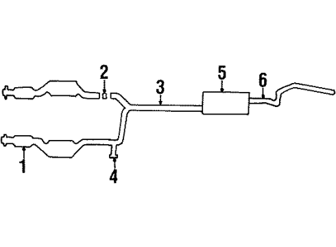 1997 Mercury Grand Marquis Exhaust Components Front Pipe Diagram for F5AZ5246B