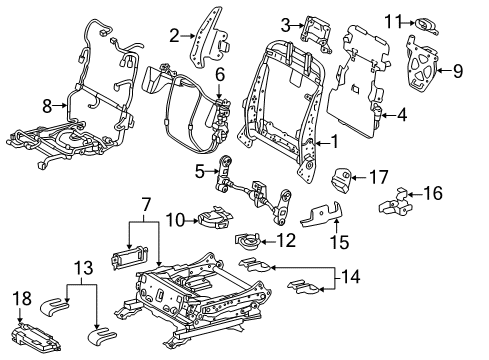 2017 Lexus GS200t Driver Seat Components DAMPER, Seat Cushion Diagram for 71499-30050