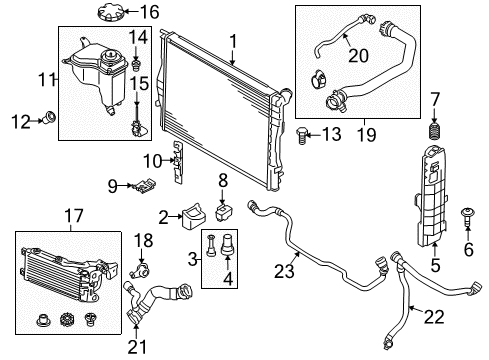 2010 BMW 335d Radiator & Components Expansion Tank To Upper Radiator Hose Diagram for 17127803838