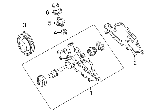 2004 Ford Ranger Water Pump Pulley Diagram for F69Z-8509-AA