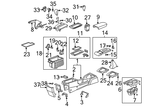 2006 Honda Accord Parking Brake Knob Assy., Select Lever *NH167L* (LEA) (GRAPHITE BLACK) Diagram for 54130-SDC-A52ZA