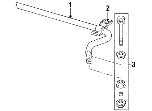 1996 Chrysler Sebring Stabilizer Bar & Components - Front Bracket-SWAY Bar Cushion Diagram for 4616927