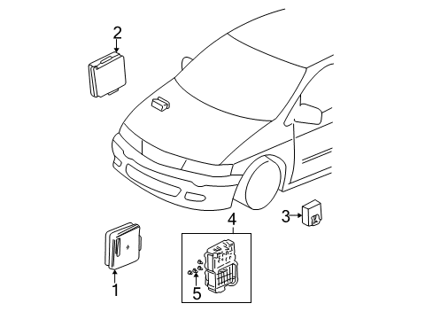 2004 Honda Pilot Front Door Box Assembly, Passenger Fuse Diagram for 38210-S9V-A21
