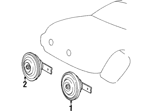 1997 Hyundai Sonata Horn Relay Assembly-Power Diagram for 95220-34500