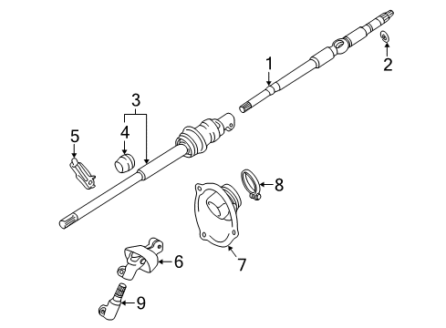 2002 Lexus LS430 Shaft & Internal Components Shaft, Steering Intermediate Diagram for 45297-50010