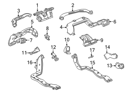 2021 Cadillac CT5 Ducts Module Diagram for 13522057