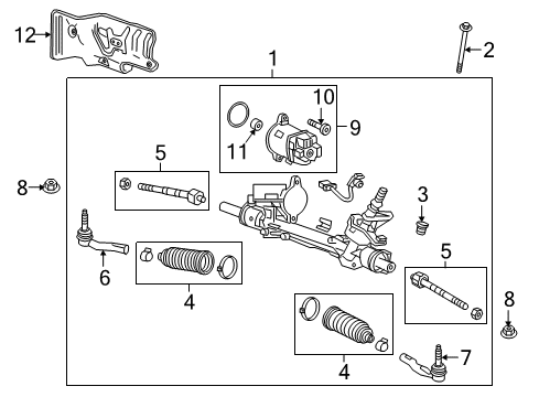 2020 Buick Envision Steering Column & Wheel, Steering Gear & Linkage Inner Tie Rod Diagram for 23479354