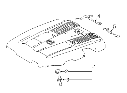 2021 Lexus LS500 Engine Appearance Cover Bracket, V-Bank Cover Diagram for 11254-31020