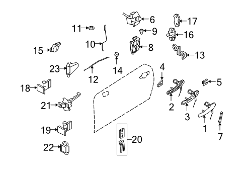 2013 Mini Cooper Front Door - Lock & Hardware COUNTERSUNK HEAD SCREW Diagram for 51219463885