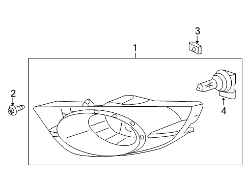 2009 Honda Fit Bulbs Foglight Unit, Passenger Side (C00) Diagram for 33901-TK6-305