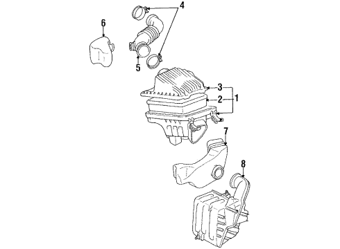 1993 Toyota Celica Filters Cap Sub-Assy, Air Cleaner Diagram for 17705-74310