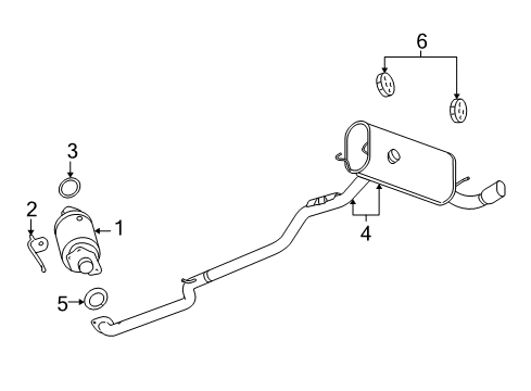 2008 Pontiac Solstice Exhaust Components Muffler & Pipe Diagram for 20787685