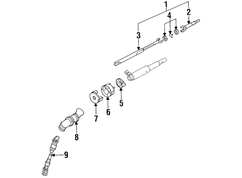 1997 Oldsmobile 88 Shaft & Internal Components Steering Shaft Assembly Diagram for 26062281