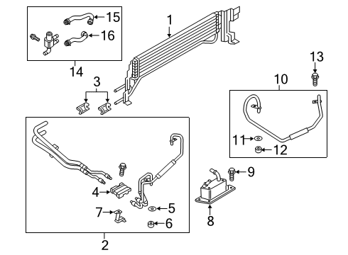 2013 Ford Escape Trans Oil Cooler Lower Hose Diagram for CV6Z-18N345-S