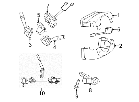 2009 Kia Borrego Ignition Lock Ignition Lock Cylinder Diagram for 819102J010