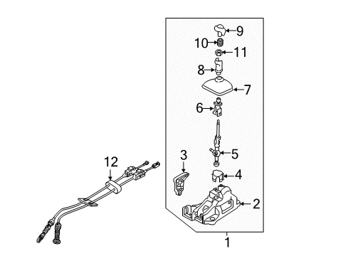 2018 Kia Rio Gear Shift Control - MT Lever-Select Diagram for 43730-F9100