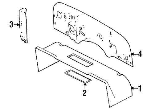 1992 Jeep Wrangler Cowl WEATHERSE-Al COWL To Hood Diagram for 55008119