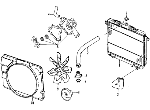 2003 Dodge Durango Cooling System, Radiator, Water Pump, Cooling Fan SHROUD-Fan Diagram for 52029185AC